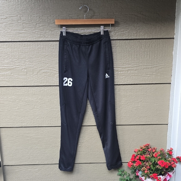 Adidas Climacool Black Zipline Track Pants Pockets Boys M - Picture 1 of 10